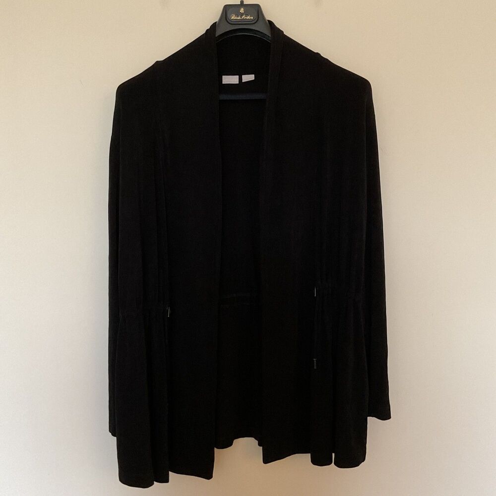 Chico's Black Open-Front Lightweight Cardigan